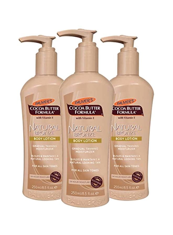 3-Piece Cocoa Butter Formula Natural Bronze Body Lotion 250ml