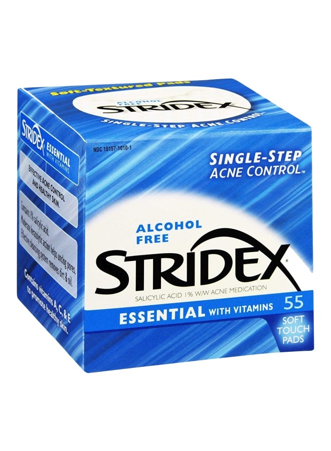 Pack Of 5 Essential With Vitamins Single Step Acne Control Pads White