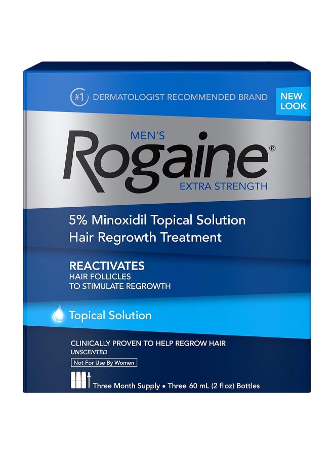 Men'S Hair Regrowth Treatment, Unscented, 3 Month Supply (60Ml) Each Tube 60ml
