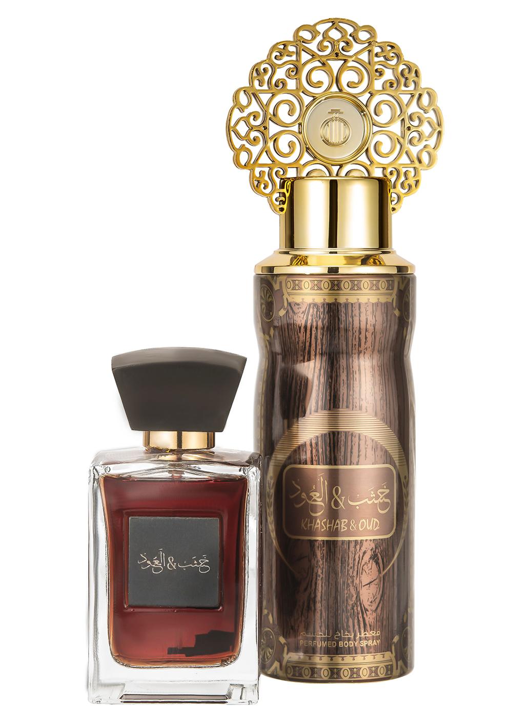 Khashab & Oud Perfume Gift Set Eau De Parfume 100 ml + Perfume Spray 200ml