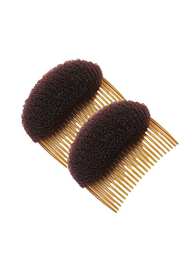 2-Piece Volume Inserts Hair Styler Comb Brown
