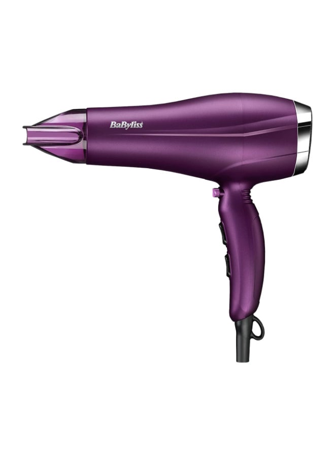 Velvet Orchid 2300 DC Hair Dryer, Built-in 3 Heat & 2 Speed Settings With Cool Shot, Ionic frizz-Control For Smooth Hair, Stylish Lightweight Design For Comfort Use, 5513PSDE Purple