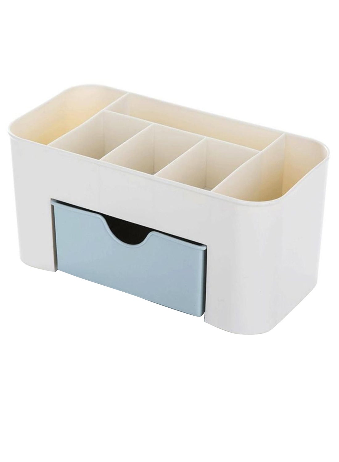 Simple Elegant Desktop Makeup Organizer Beige/Blue