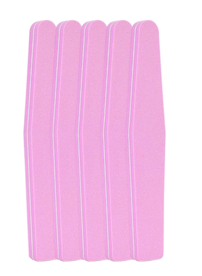 5-Piece Double Sided Manicure Nail Buffer File Set Pink