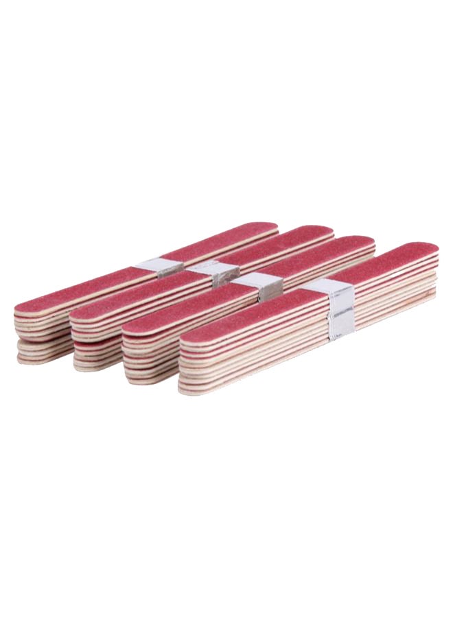 40-Piece Nail File Set Red/Beige