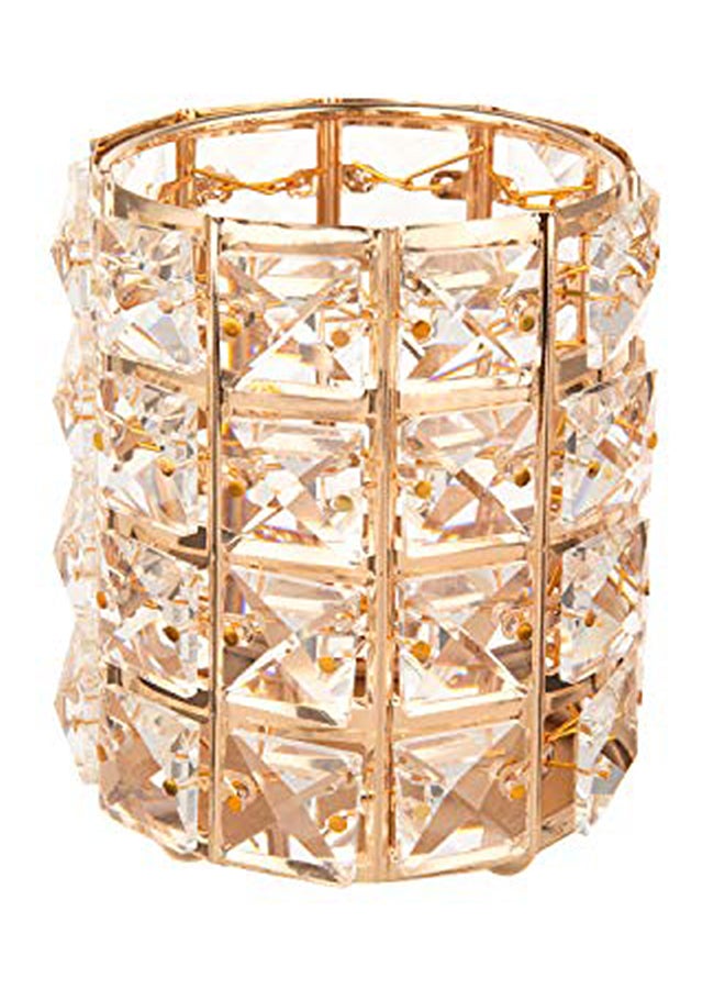 Crystal Makeup Brush Holder Gold