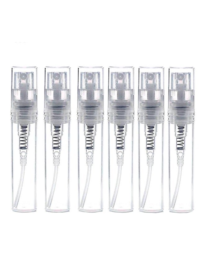 Pack Of 6 Portable Refillable Glass Spray Bottle Clear