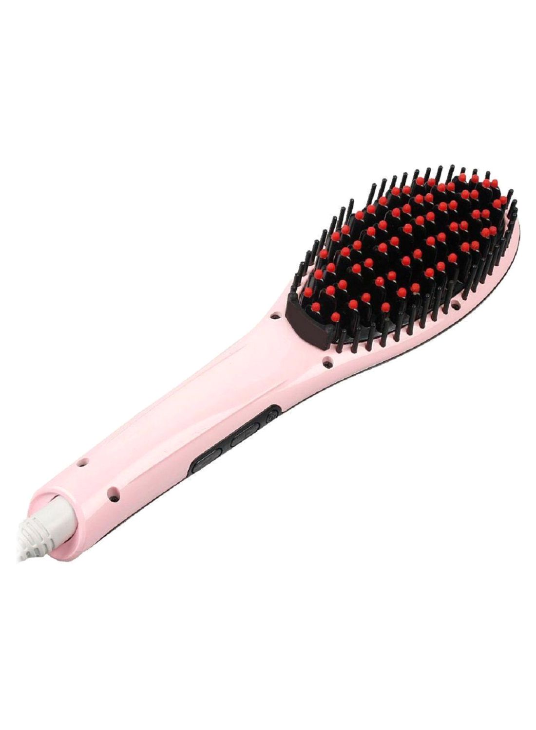 2-In-1 Professional Digital Display Hair Straightener Brush Black/Pink/Red