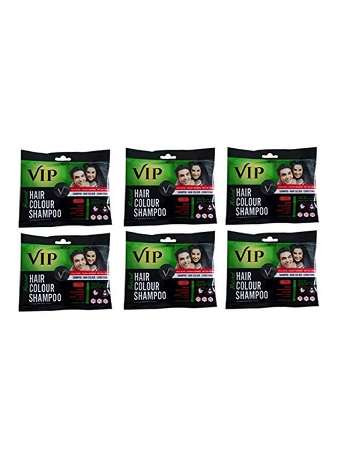 Pack Of 6 VIP 3-In-1 Hair Colour Shampoo 40ml