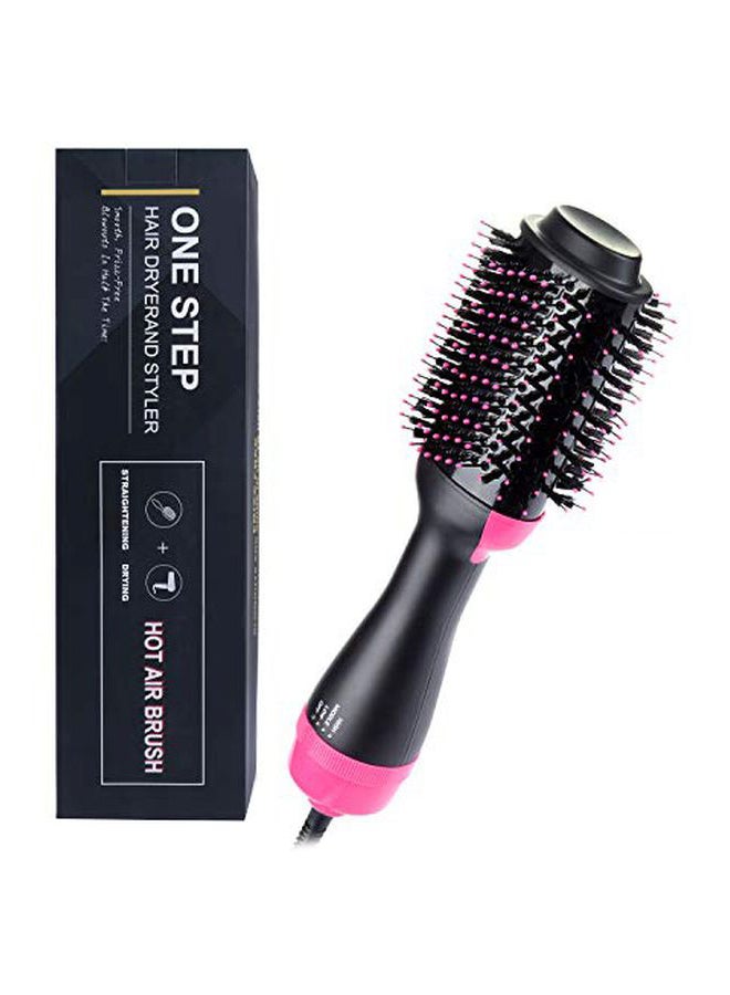 3-In-1 Multifunctional Hot Air Brush With 5 Alligator Hair Clip Black/Pink