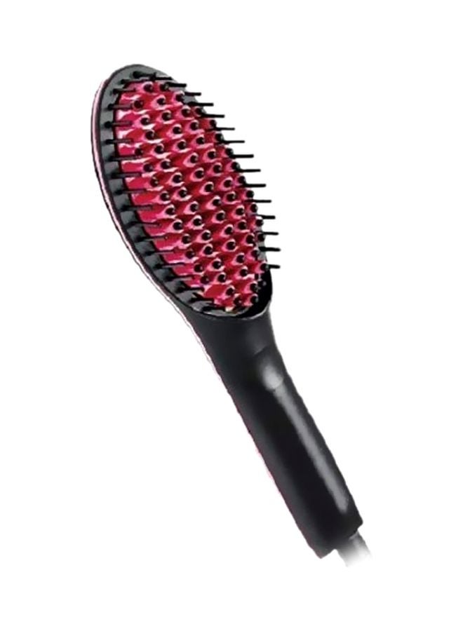 2 In 1 Hair Straightening Brush Black/Pink