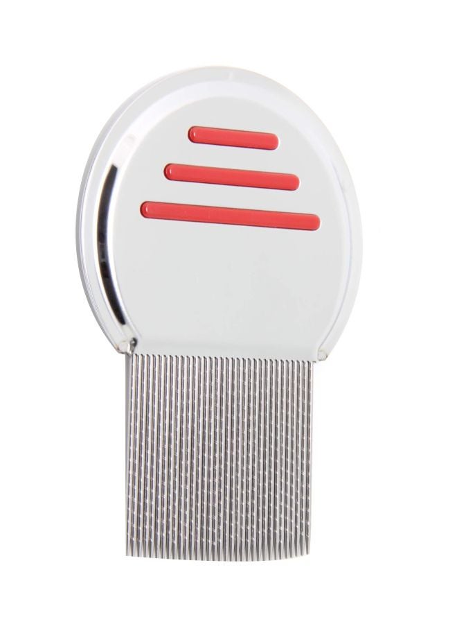 Stainless Steel Lice Comb Silver/Red