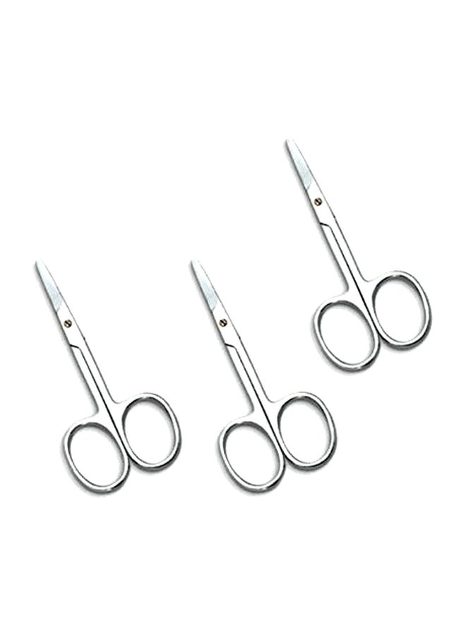 3-Piece Stainless Steel Baby Scissor Set Silver