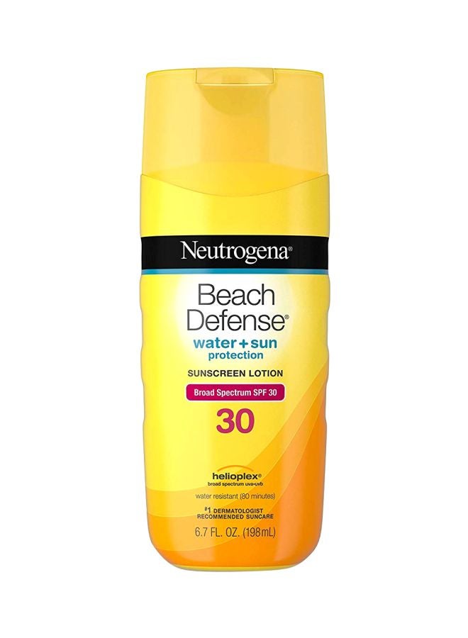 Beach Defense Water Plus Sun Sunscreen Lotion  SPF 30 Yellow 6.7Fluid Ounce
