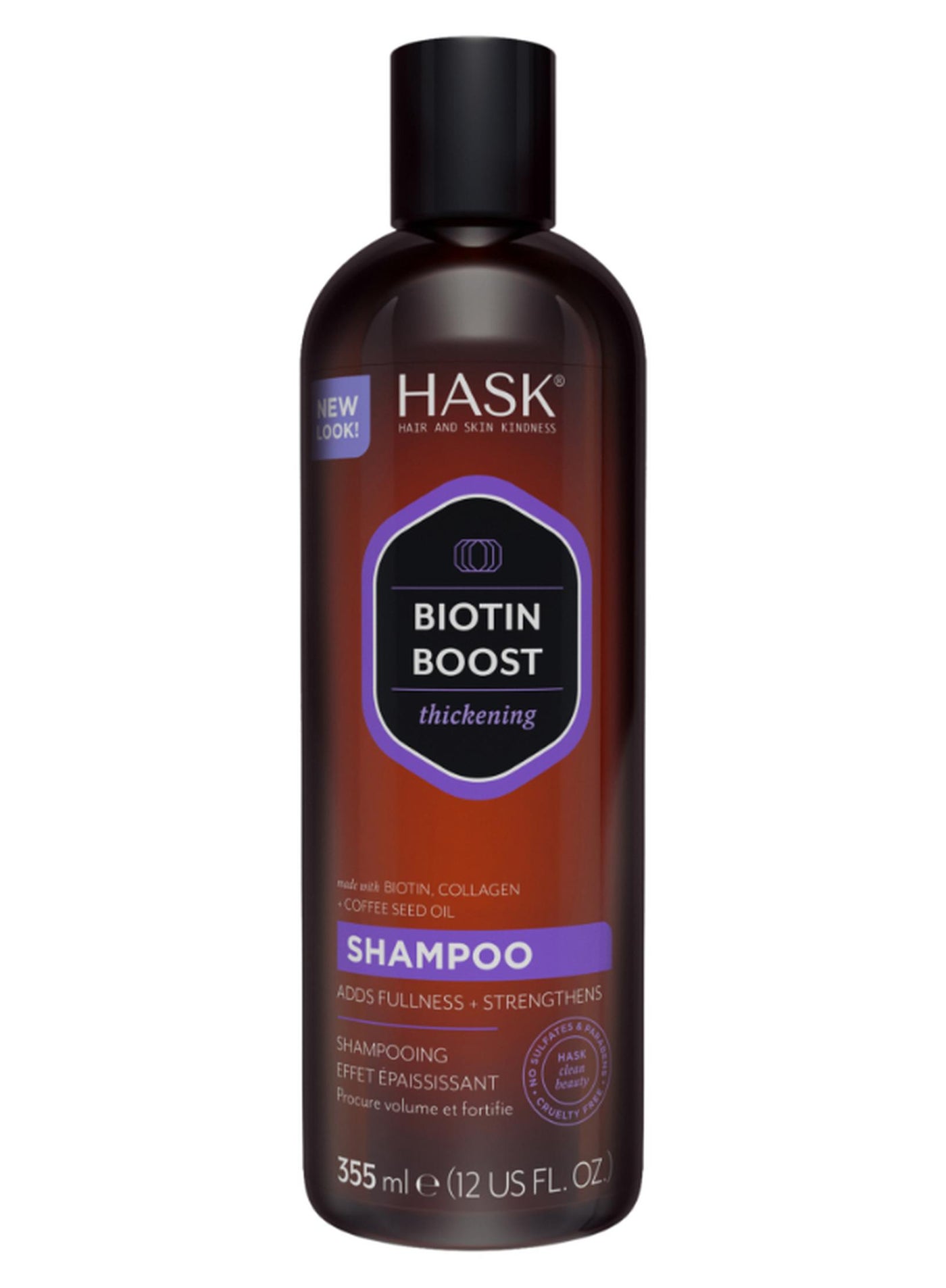Biotin Boost Thickening Shampoo for Fine, Flat Hair - Volumizes, Strengthens & Fortifies with Collagen & Coffee 355ml