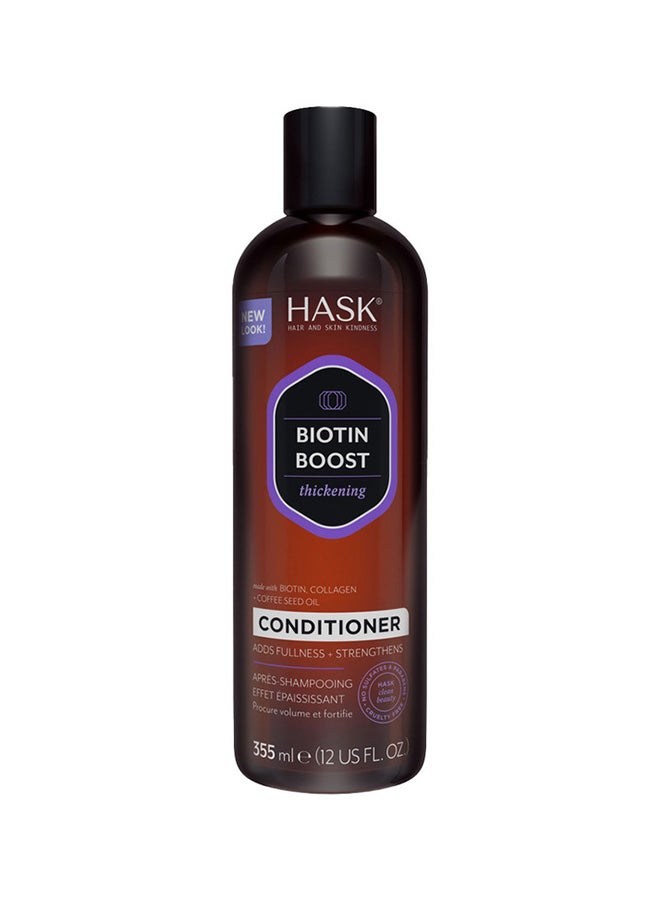 Biotin Boost Thickening Conditioner for Fine, Flat Hair - Detangles, Volumizes & Strengthens with Collagen & Coffee 355ml