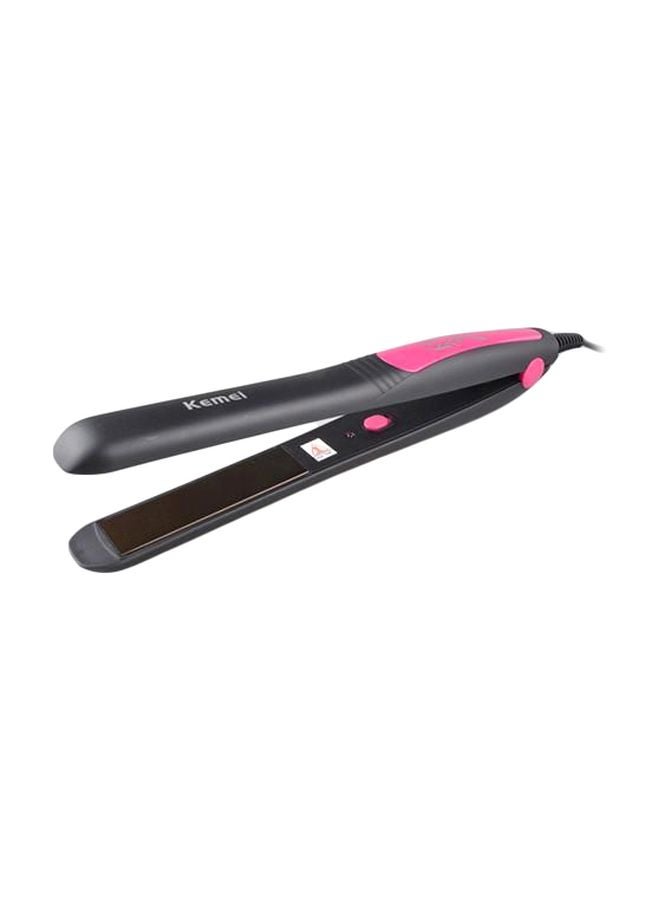 KM-328 Professional Hair Straightener Black/Pink 26.7x3cm