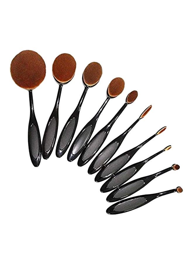 10-Piece Salon Grade Comb Set Black/Brown