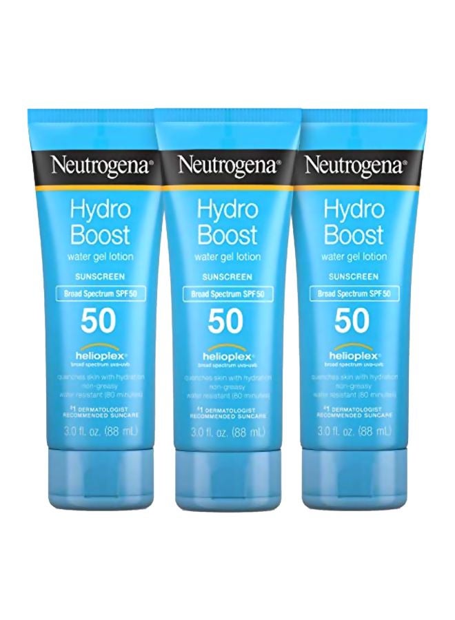 3-Piece Hydro Boost Water Gel Non-Greasy Moisturizing Sunscreen SPF 50 Blue 3.0 (88 ) eachFluid Ounce