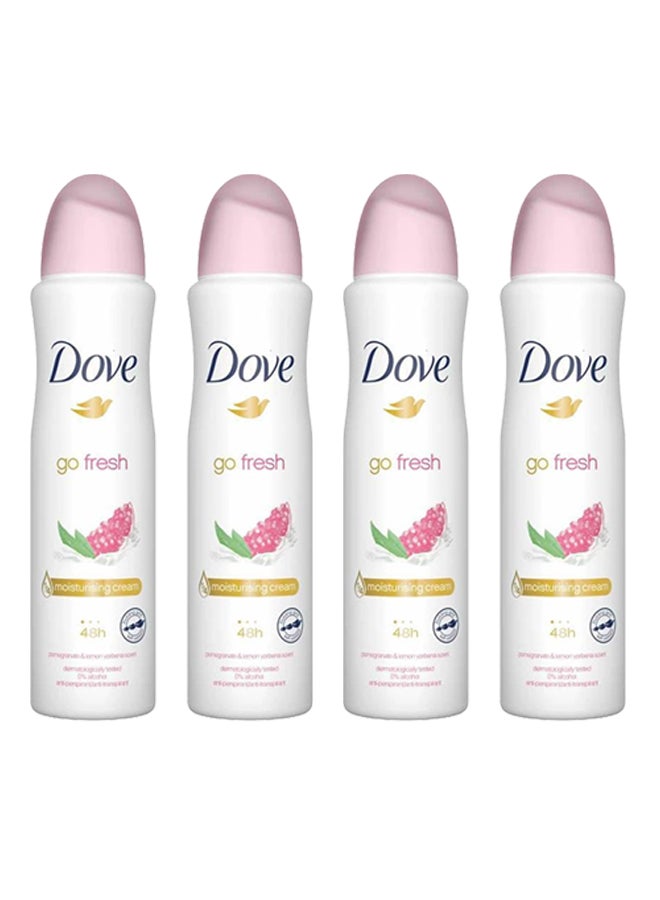 Go Fresh Pomegranate And Lemon Deodorant Pack Of 4  Each 150ml