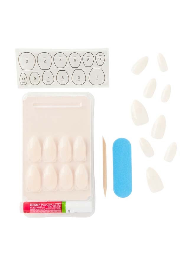 28-Piece Salon Acrylic French False Nails Nude - image 3