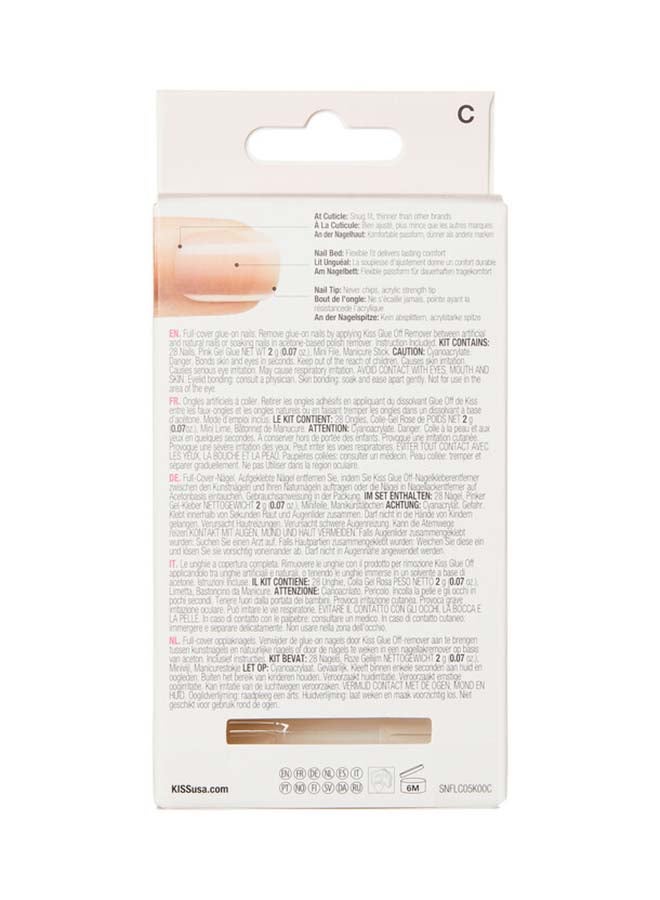28-Piece Salon Acrylic French False Nails Nude - image 6
