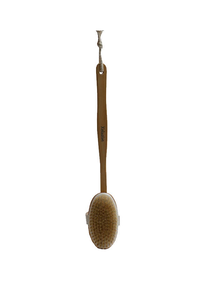 Body Bath Brush With Natural Bristles Brown