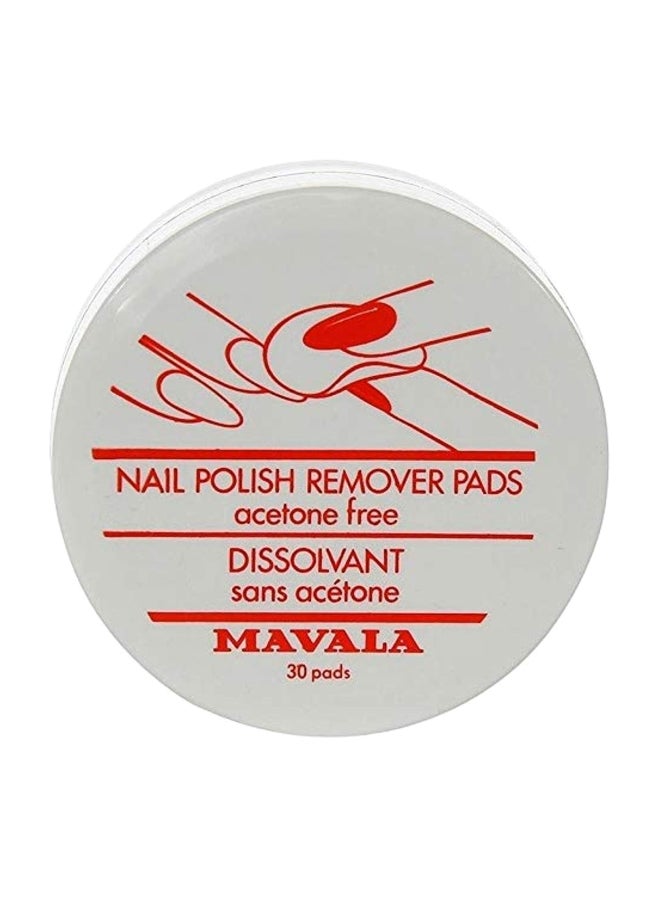 30-Piece Nail Polish Remover Pad White