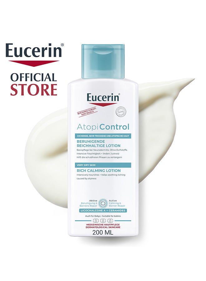 Atopicontrol Body Lotion With Natural Omega Oils And Ceramides, Preserves Skin Barrier For Atopic And Dry Skin 250ml