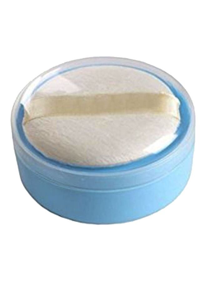 Talcum Powder Case With Fluff Puff Blue/White