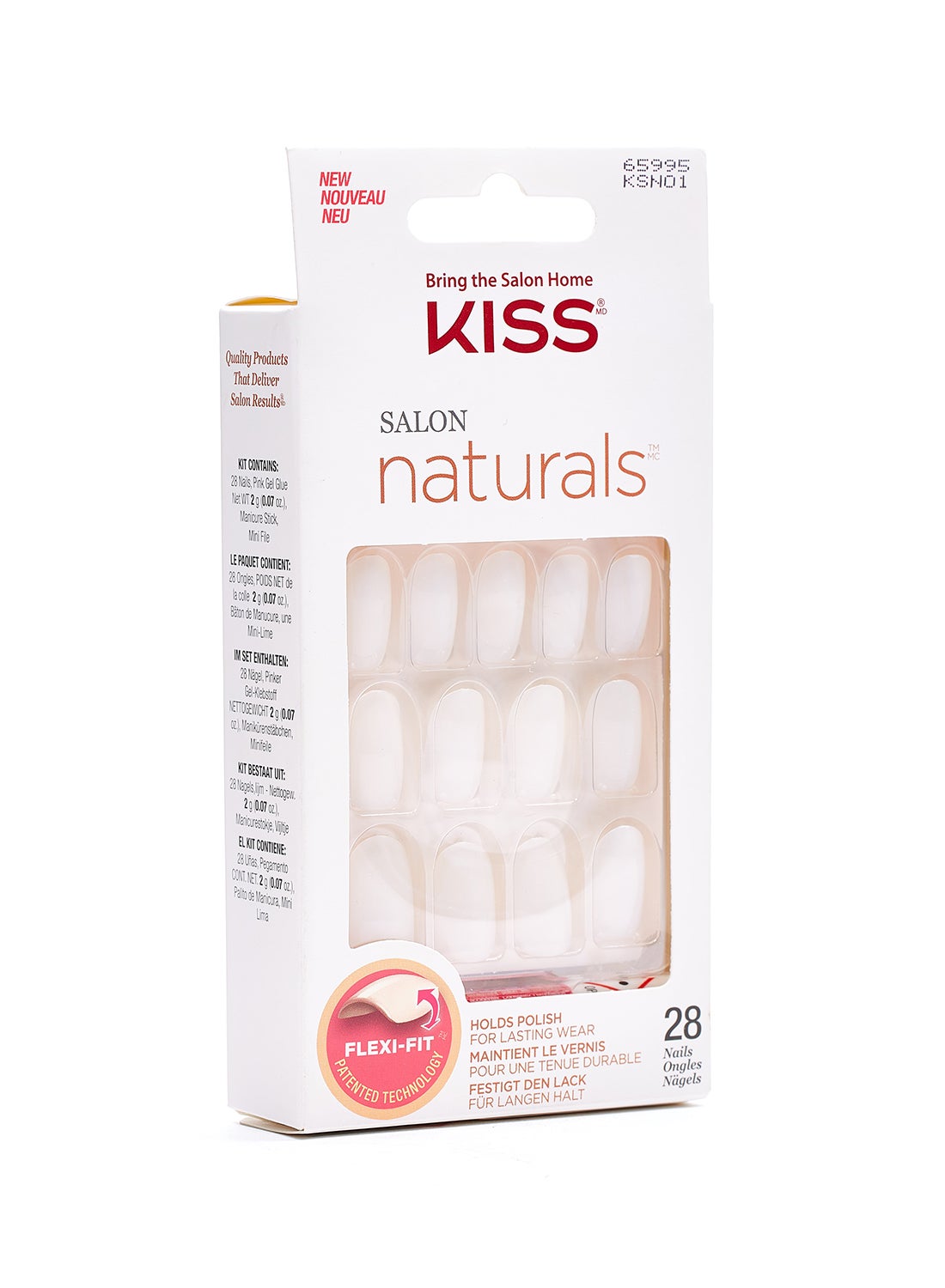 28-Piece Salon Naturals Nails Set White