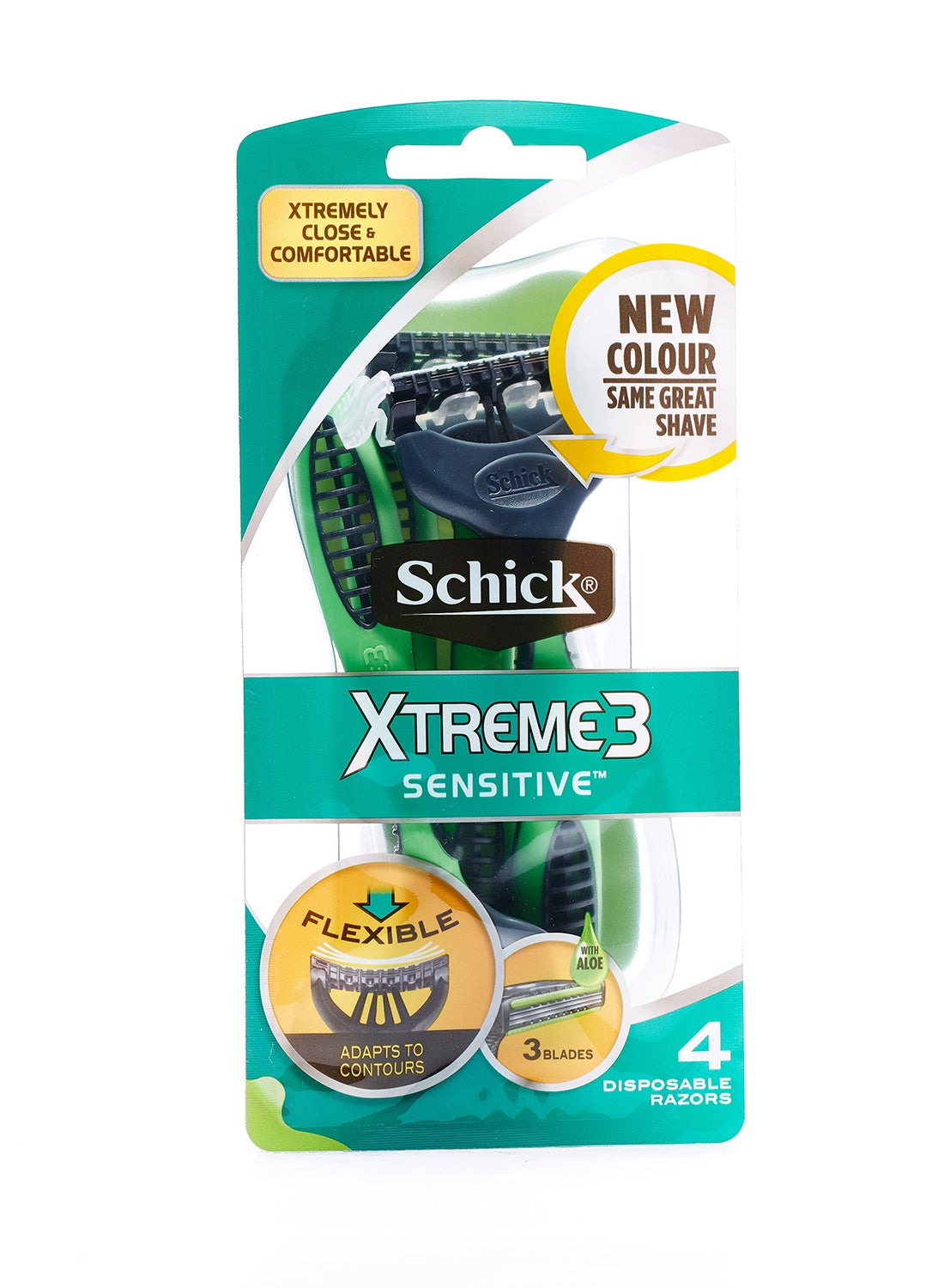 Xtreme 3 Sensitive Razor With Blades 10g Pack Of 4 Green/Black