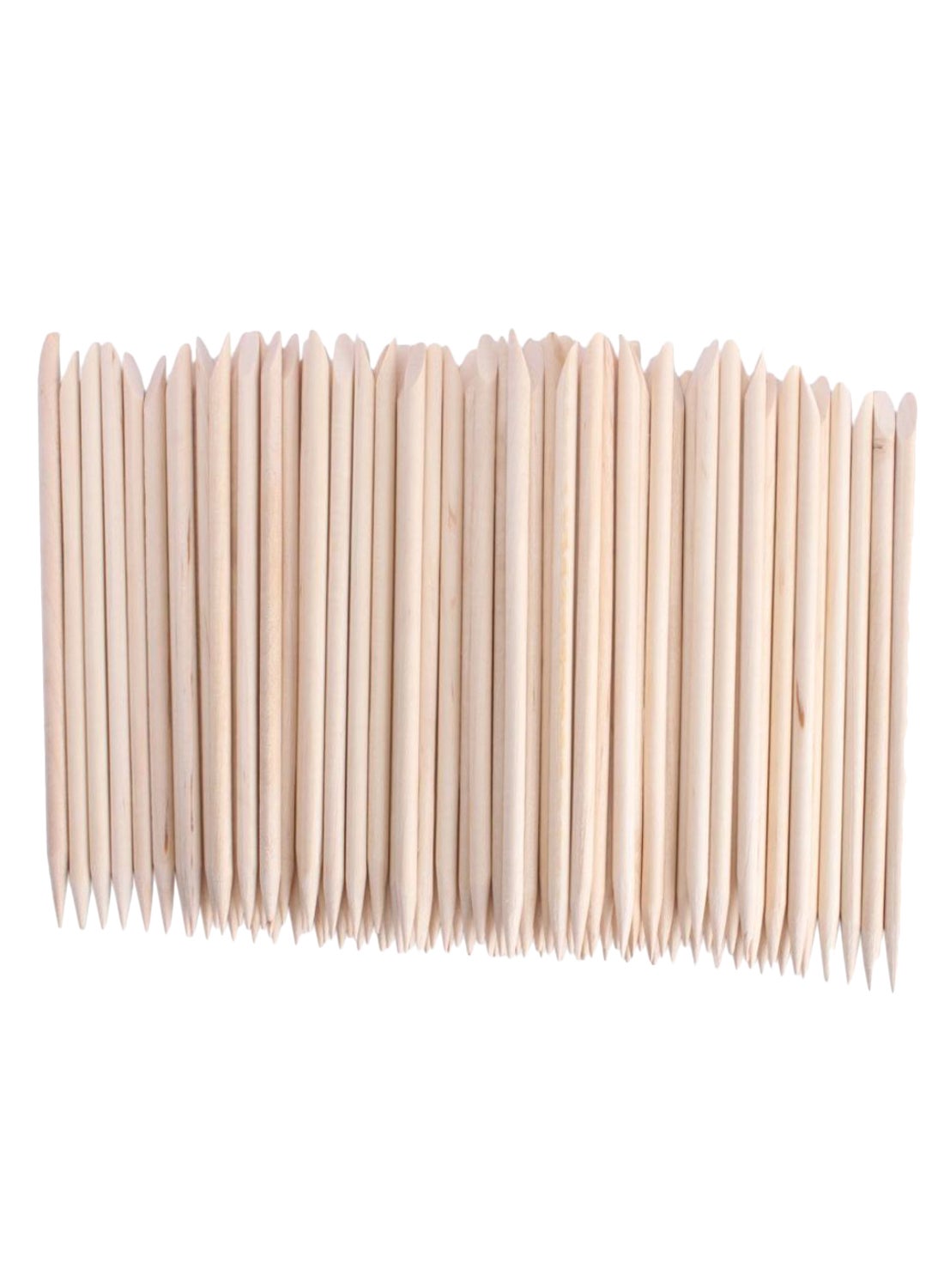 100-Piece Nail Art Cuticle Pusher Stick Beige