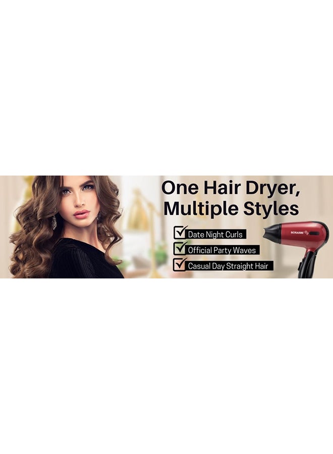 Hair Dryer 1300W Powerful Drying Performance With 2 Heat And 2 Speed Settings | Lightweight and Portable With Overheat Protection / Foldable Handle | for Easy Storage SHD-5005 Grey/black Grey/Black - image 9