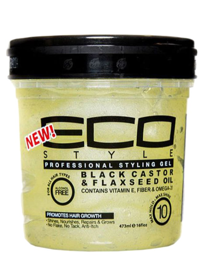 Black Castor Oil And Flaxseed Professional Styling Hair Gel Clear
