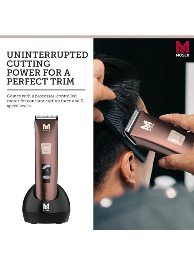 Li+Pro2 Cordless Hair Clipper For Men (Made In Germany) | 160 Minutes Run Time | Led Display With 3-Speed Levels | Stainless Steel Rinseable Blade | Quiet Operation (1888-0151) Brown/Black 270grams - image 7