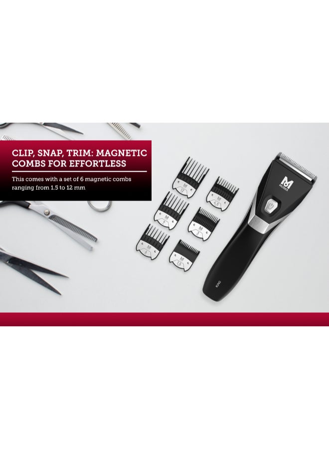 Li+Pro2 Cordless Hair Clipper For Men (Made In Germany) | 160 Minutes Run Time | Led Display With 3-Speed Levels | Stainless Steel Rinseable Blade | Quiet Operation (1888-0151) Brown/Black 270grams - image 9
