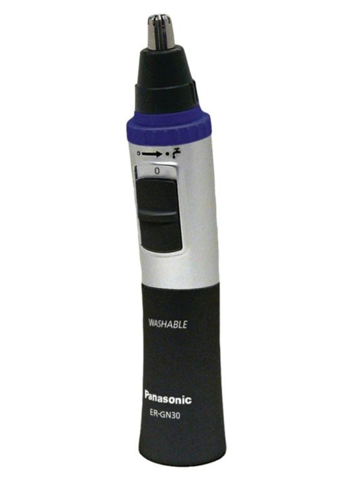 Wet And Dry Electric Nose, Ear And Facial Hair Trimmer For Men, Er-Gn30 Black/Silver