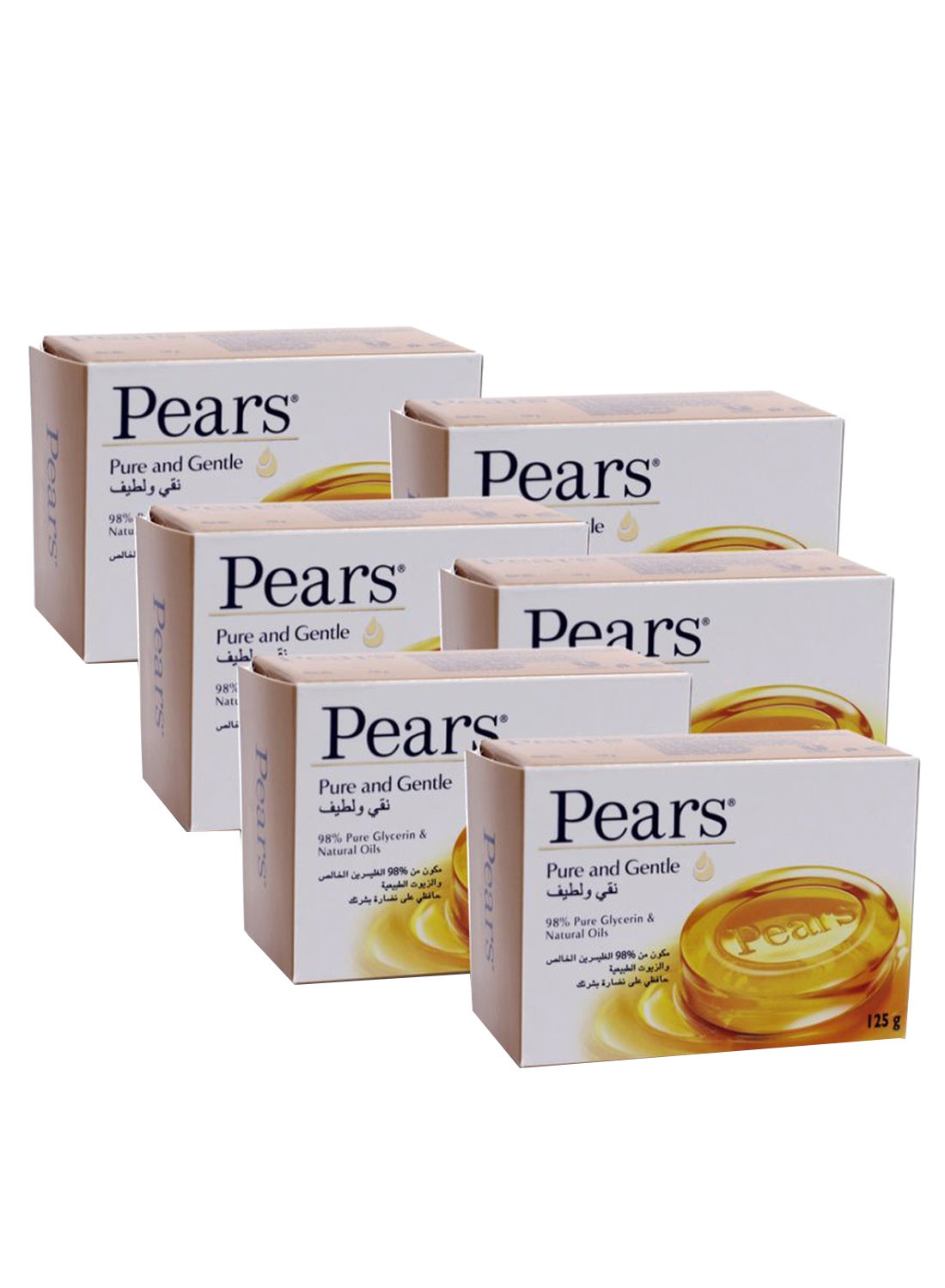 Pack of 6 Pure Glycerin And Natural Oil Soap Bumblebee Yellow 6 x 125grams