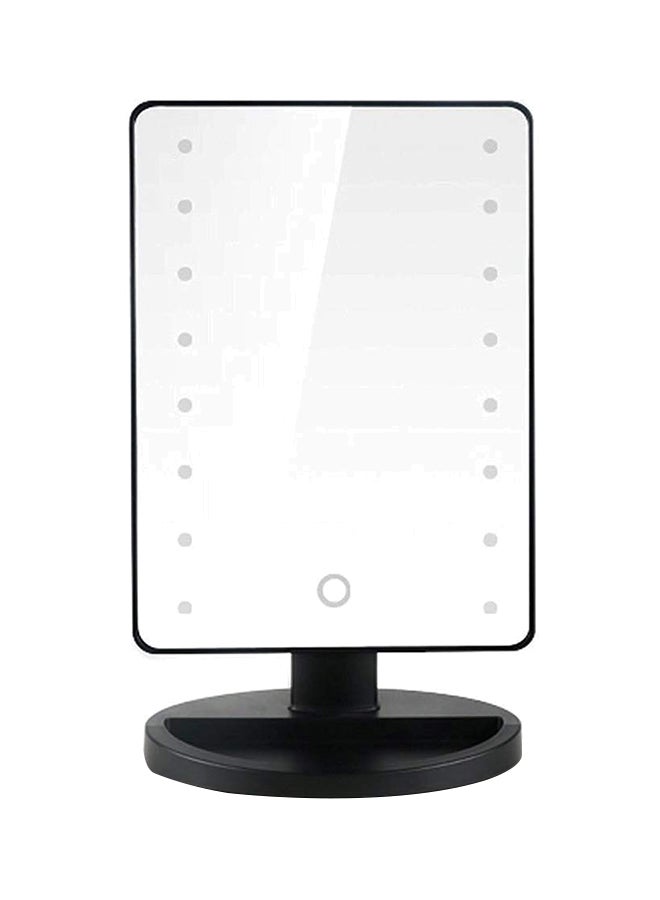 Makeup Mirror With LED Light Black/Silver