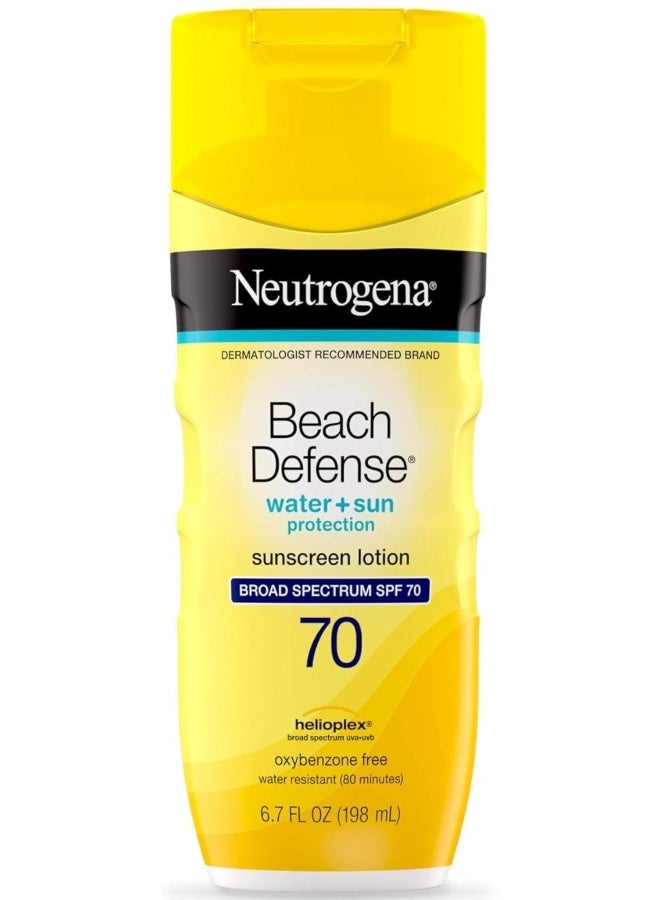 Beach Defense Sunscreen Lotion, SPF 70, Yellow 6.7Fluid Ounce