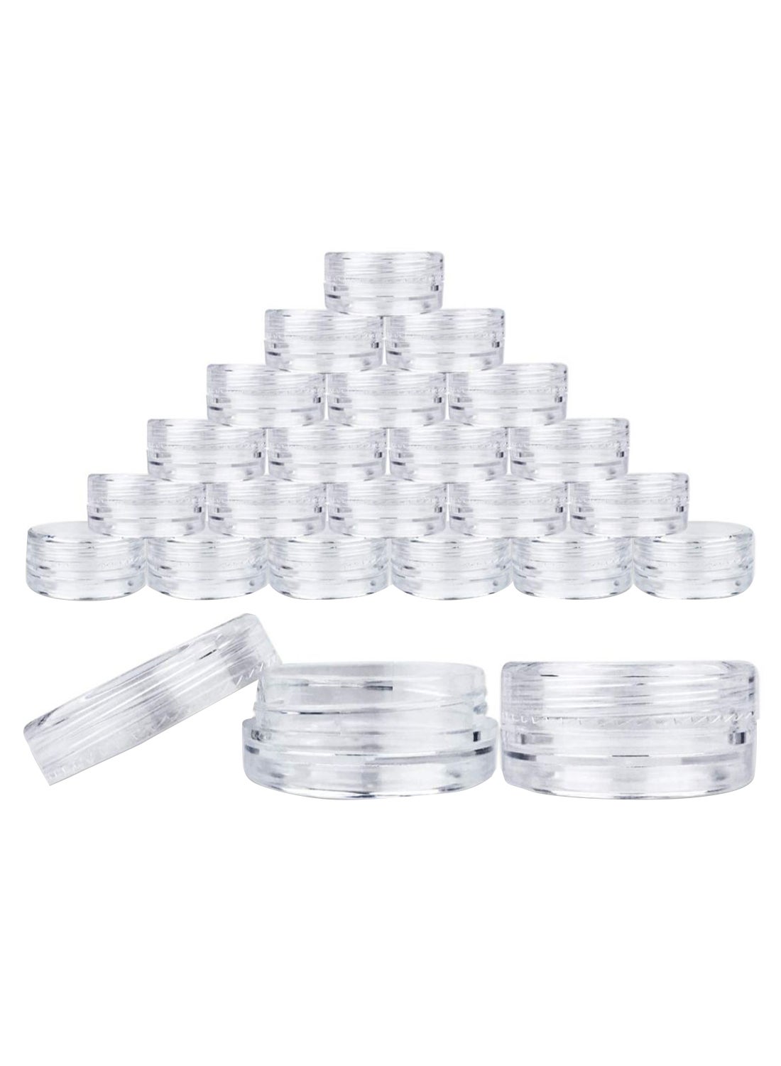 25-Piece Round Jars With Screw Cap Lid Set Clear