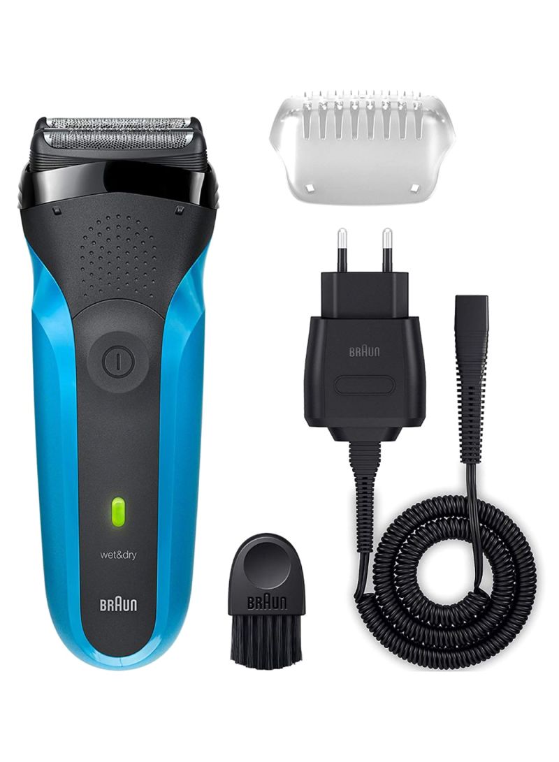 Series 3 310S Rechargeable Electric Shaver Silver/Black/Blue 8x4.4inch