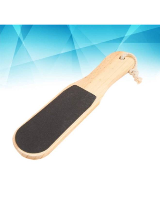 Double Sided Foot File With Wooden Handle Brown