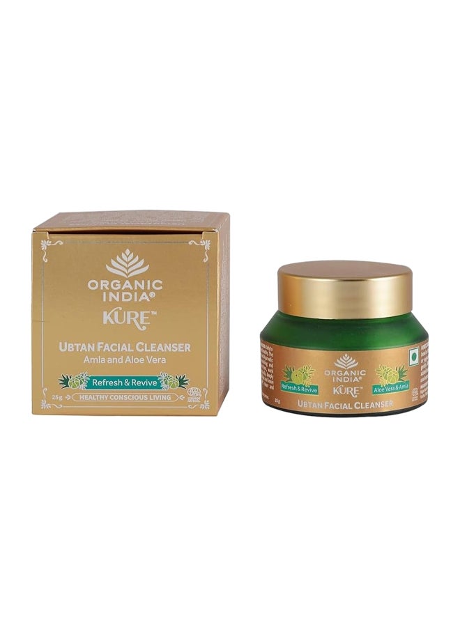 Organic India Kure Ubtan Facial Cleanser, With Amla & Aloe Vera, Exfoliates & Nourishes Skin 25grams