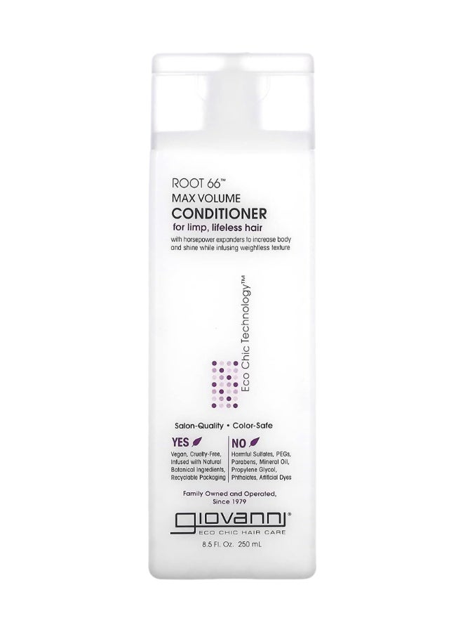 Giovanni Root 66 Max Volume Conditioner, For Limp & Lifeless Hair, Strengthens Thin & Fragile Hair 250ml