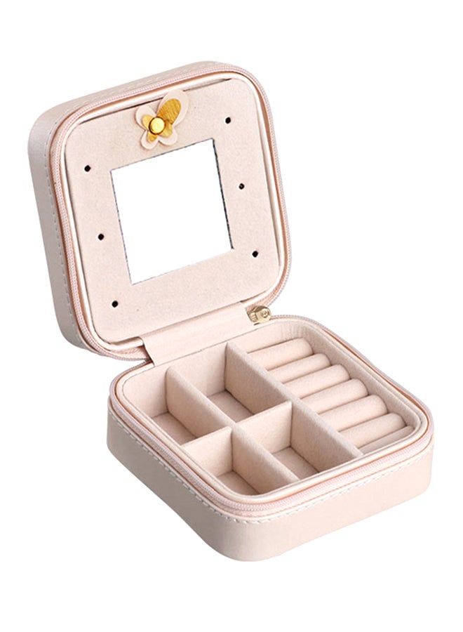 Jewelry Organizer Box With Mirror Rose Pink