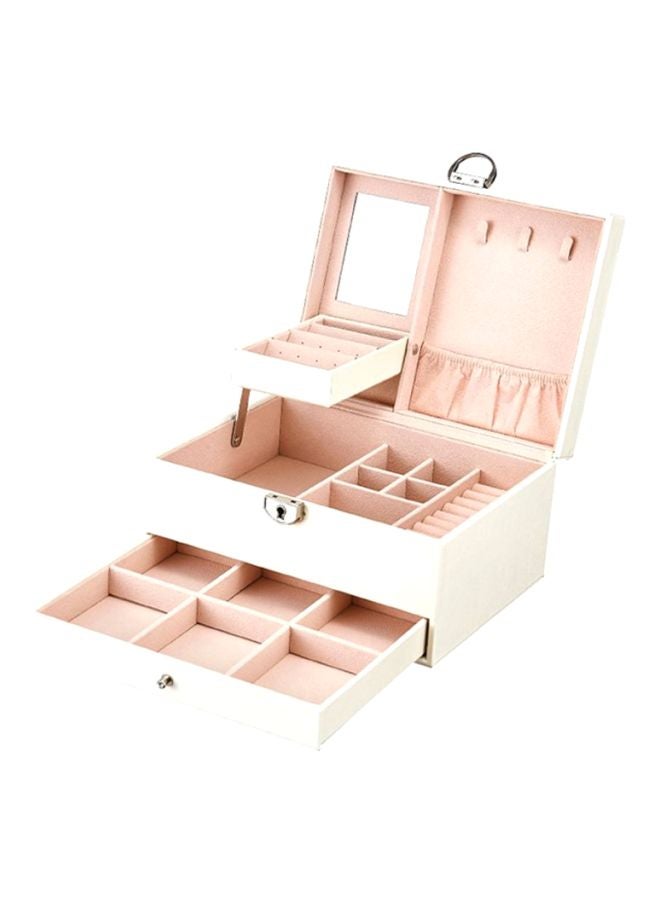 Multi-Layer Jewelry Organizer Box White/Pink