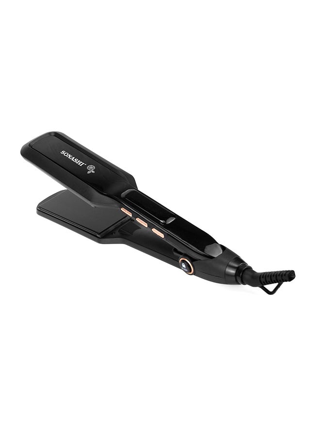 Hair Straightener With Black Ceramic Plate Temperature Control With LED Indicator PTC Heating 360 Degree Swivel Cord Fast Heat Up And Long Lasting  SHS-2081 Black