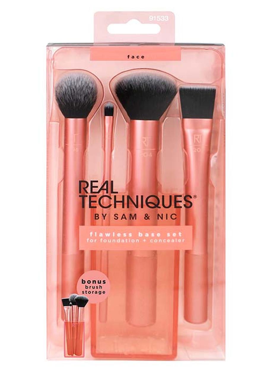 4-Piece Cruelty Free Flawless Base Brush Set Rose Gold/Black